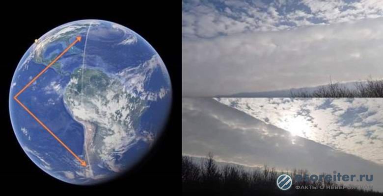 Ученые исследуют линию облаков, наблюдаемую на снимках со спутников