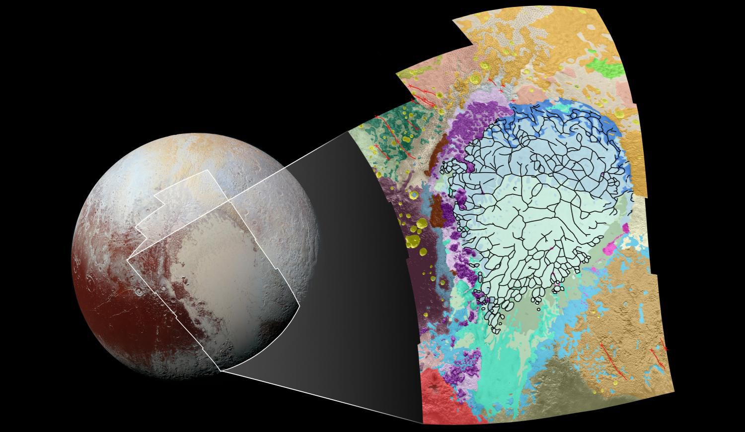 Геология Плутона нанесена на карту
