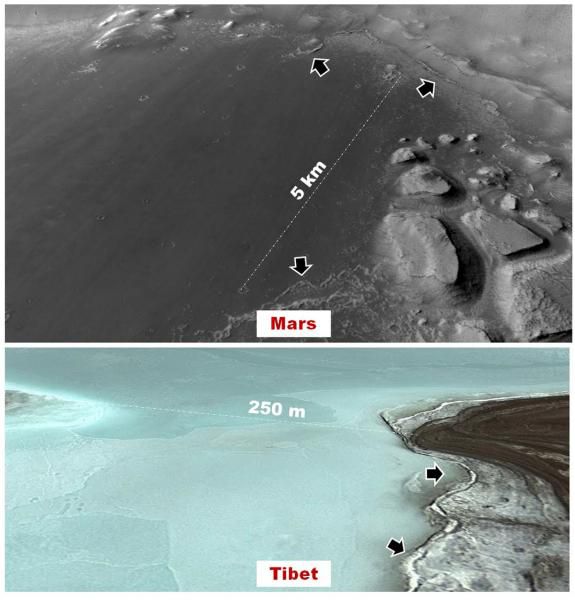 В древних марсианских озерах могли поддерживаться обитаемые условия