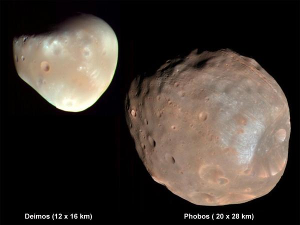 NASA опубликовало снимки спутников Марса Фобоса и Деймоса