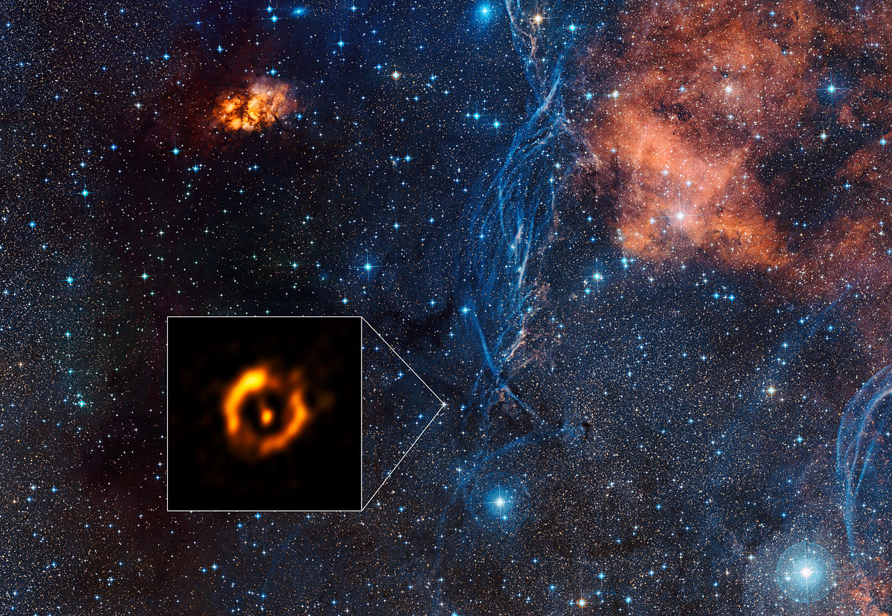 Астрономы получили самый подробный вид пылевого диска вокруг старой звезды