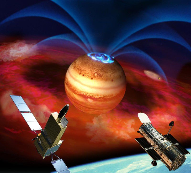 Всполохи полярных сияний на Юпитере оказались связаны с его спутником