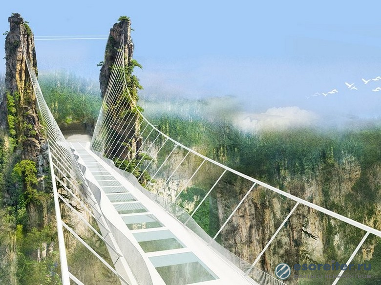 В Китае построили стеклянный мост длиной 198 метров