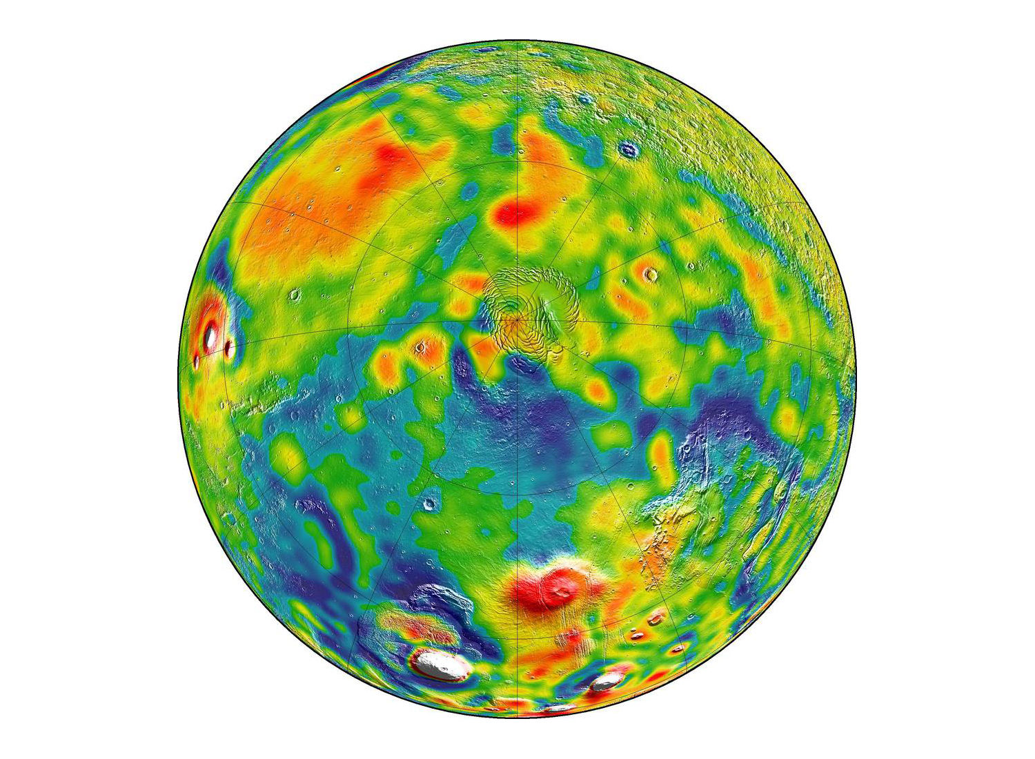 Разработана подробная карта гравитационного поля Марса
