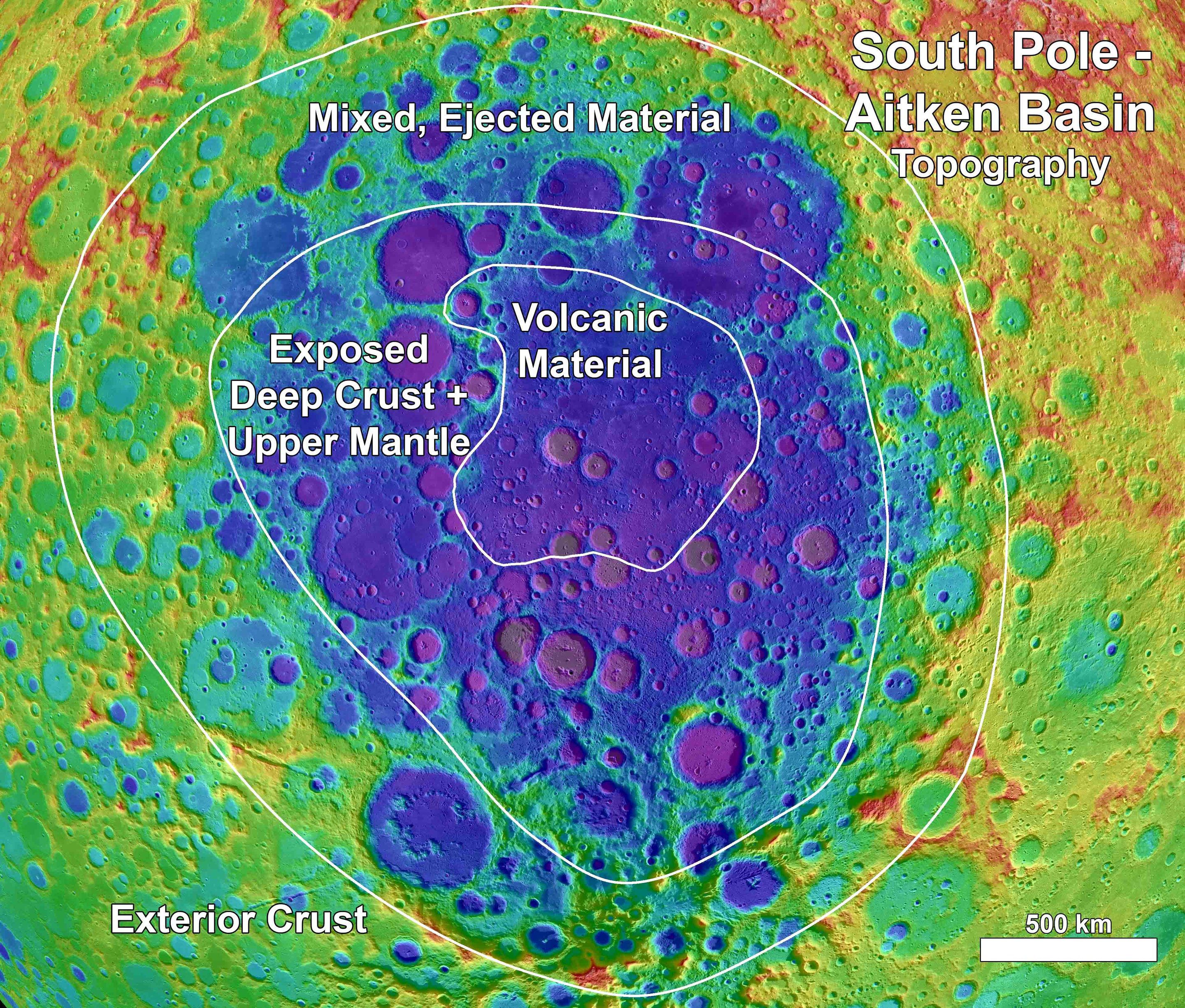 Минералогия лунного кратера, который может стать целью пилотируемой экспедиции