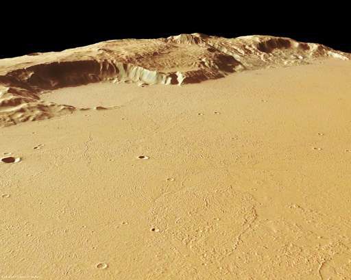 Гигантский вулкан привел к экстремальному обновлению поверхности Марса