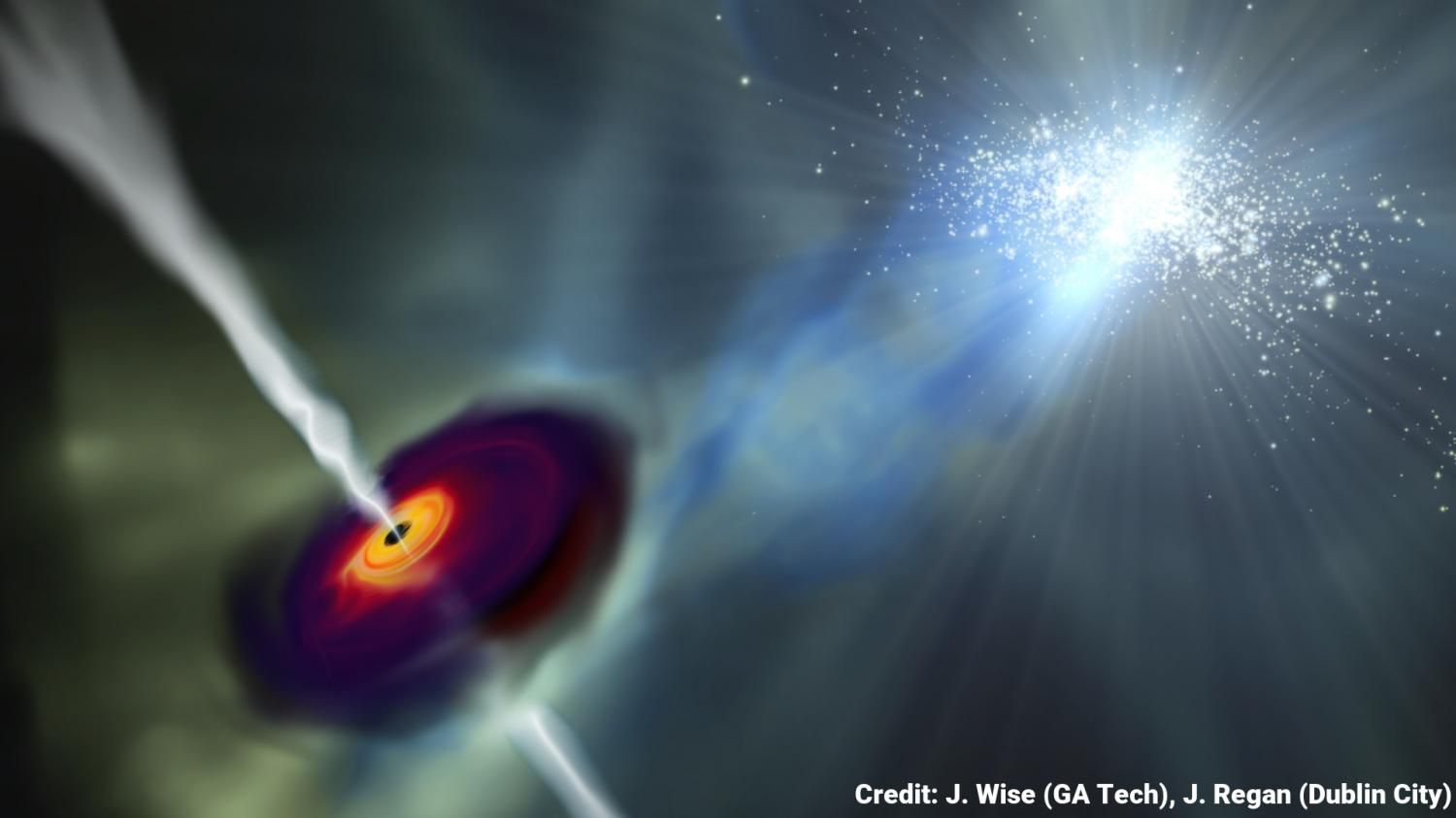 Излучение соседних галактик могло способствовать росту сверхмассивных черных дыр