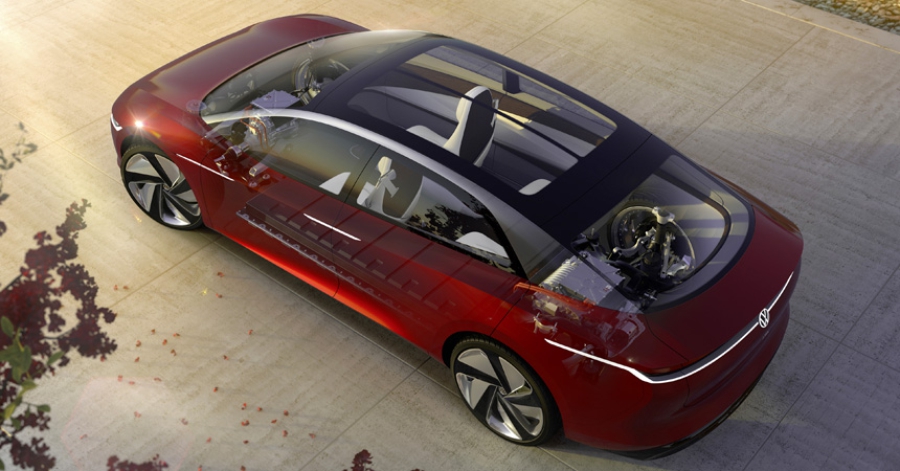 Женева 2018: Volkswagen показал электрический седан I.D. Vizzion