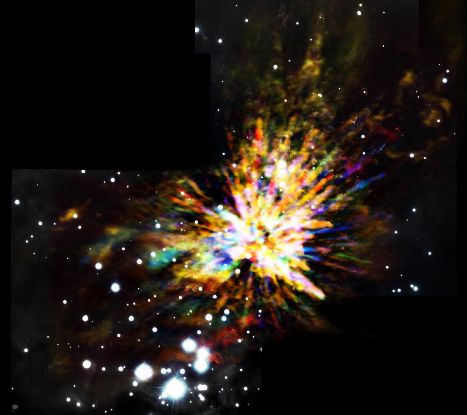Обсерватория ALMA запечатлела мощный звездный взрыв