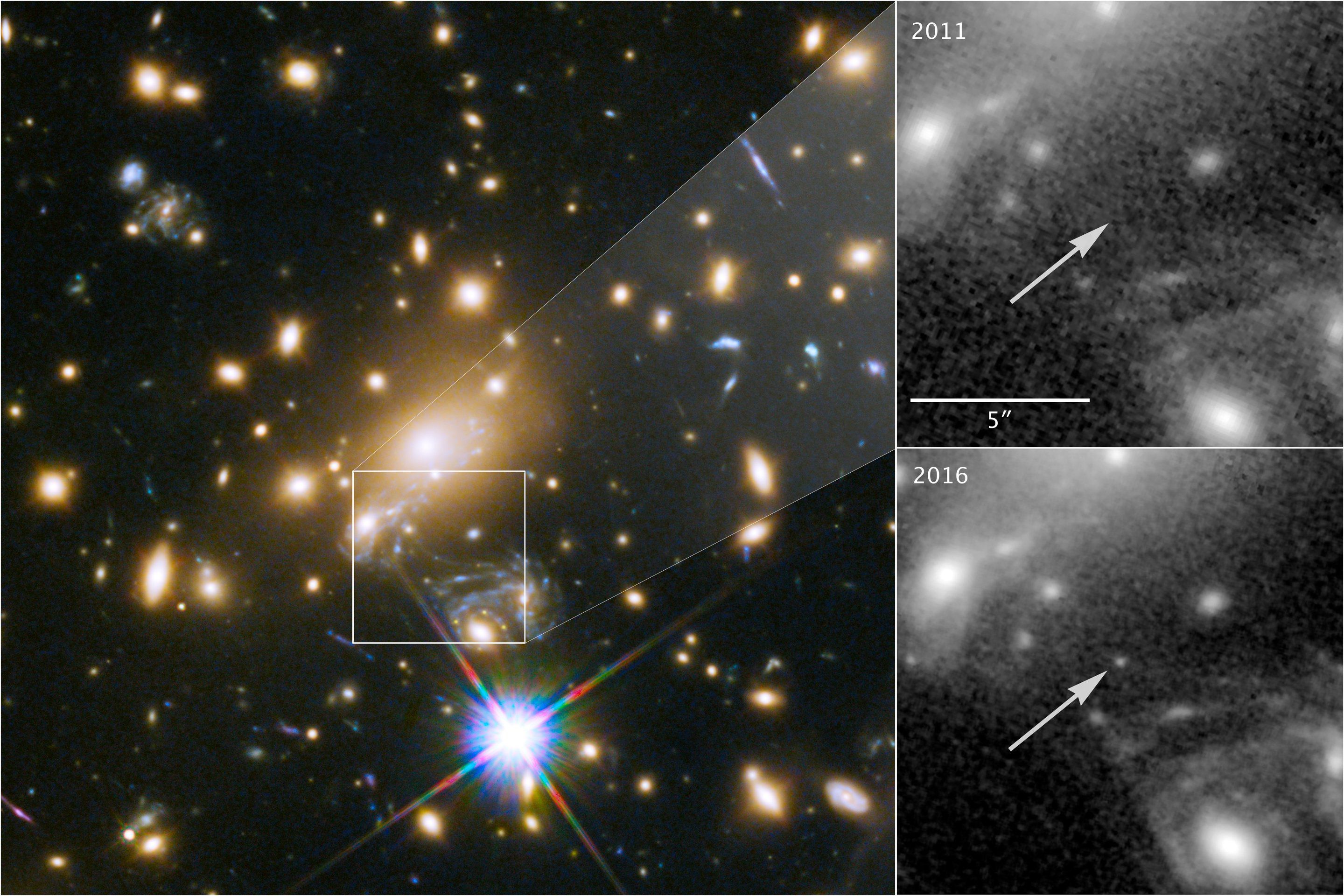 Гравитационное линзирование позволяет наблюдать звезду в очень далекой галактике