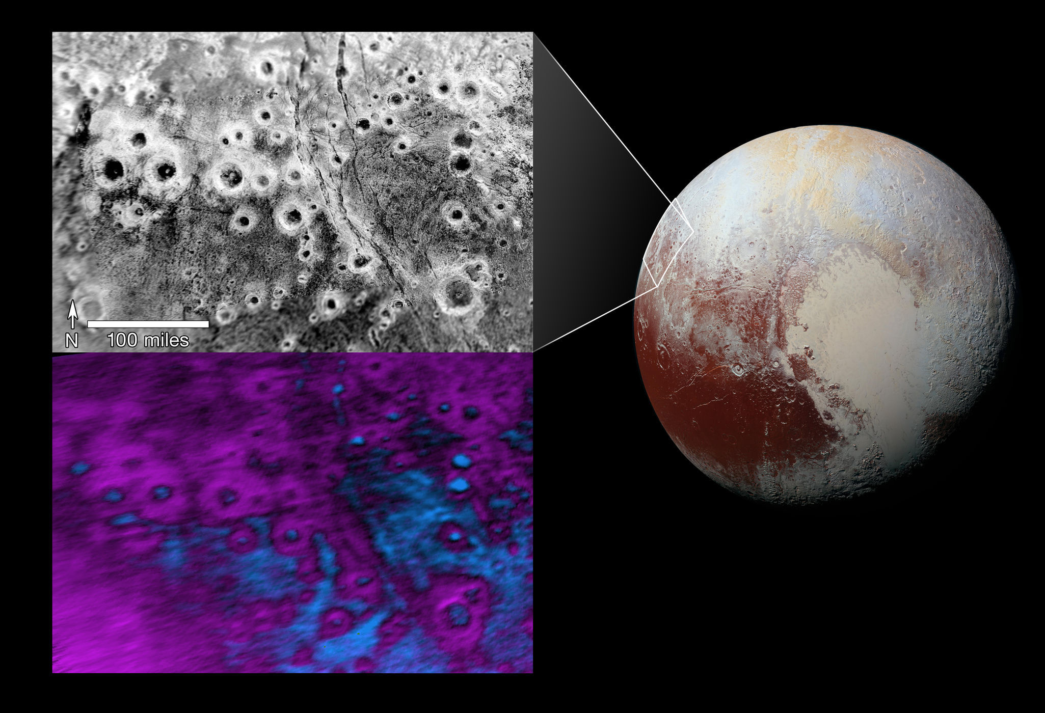 На поверхности Плутона обнаружены таинственные кратеры, окруженные «ореолами»