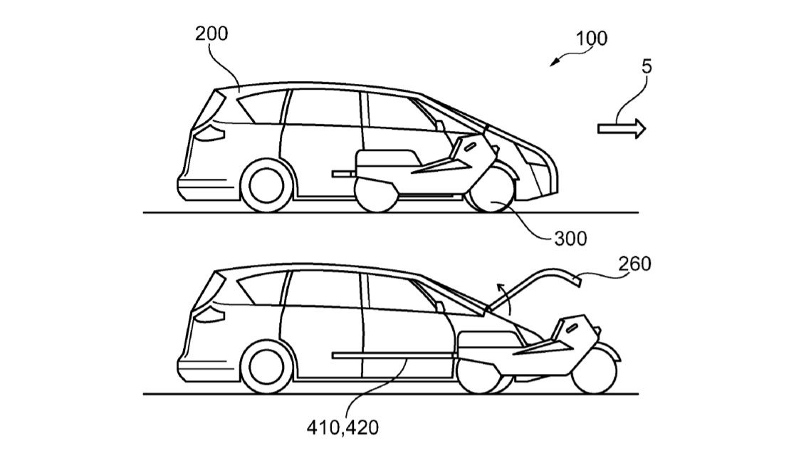 Ford запатентовал автомобиль со встроенным мотоциклом 