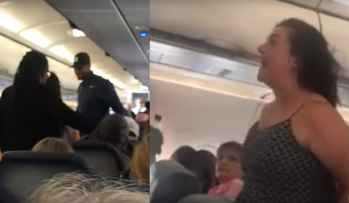 В США "Одержимая" на борту самолета не на шутку перепугала пассажиров: видео