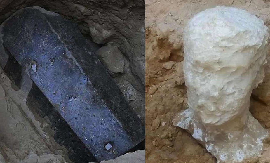 Удивительная находка: в Египте на глубине 5 метров обнаружили саркофаг гиганта и алибастровую голову
