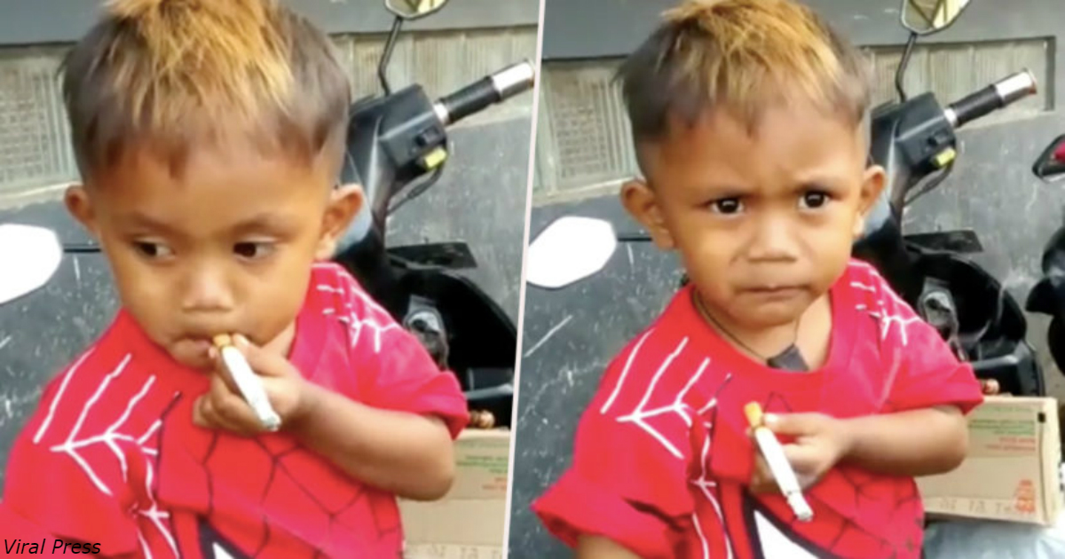 "Если не давать ему сигареты, он впадает в ярость": двухлетний мальчик из Индонезии выкуривает 40 сигарет в день