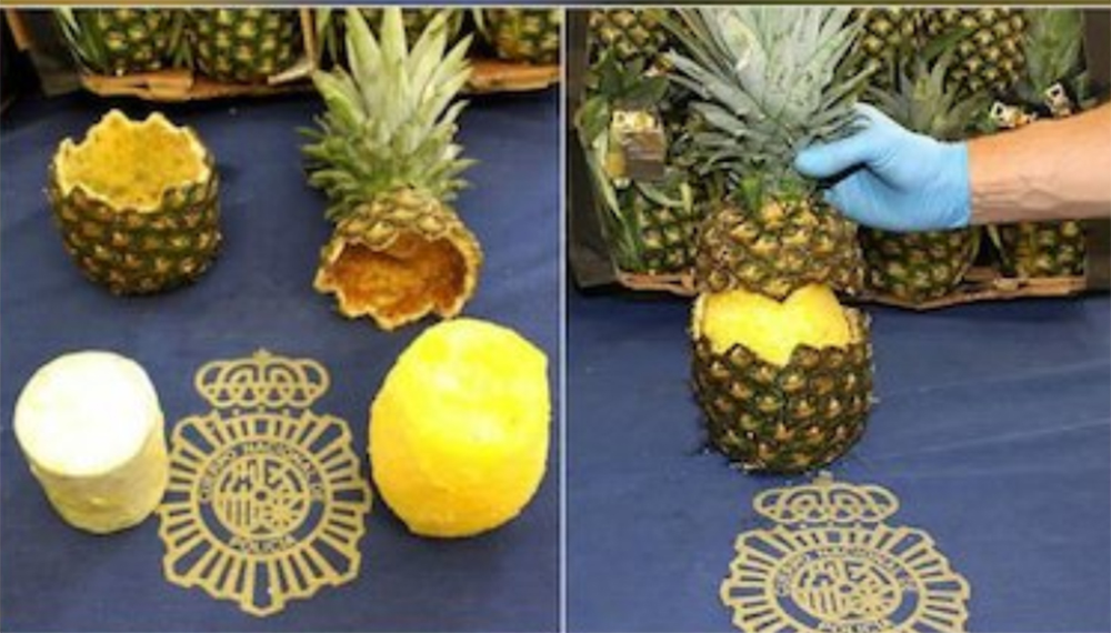 В Испании изъяли ананасы, фаршированные кокином