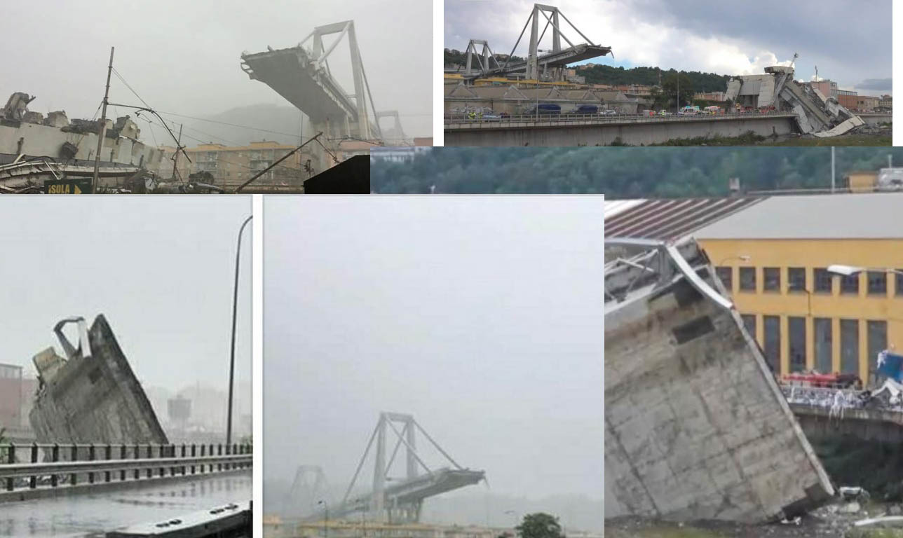 Мост в Италии рухнул из-за удара молнии - очевидцы