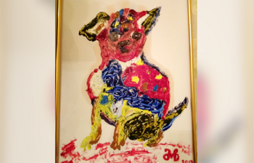 Художница из России продает картину «Моя собачка» за 750 тысяч рублей